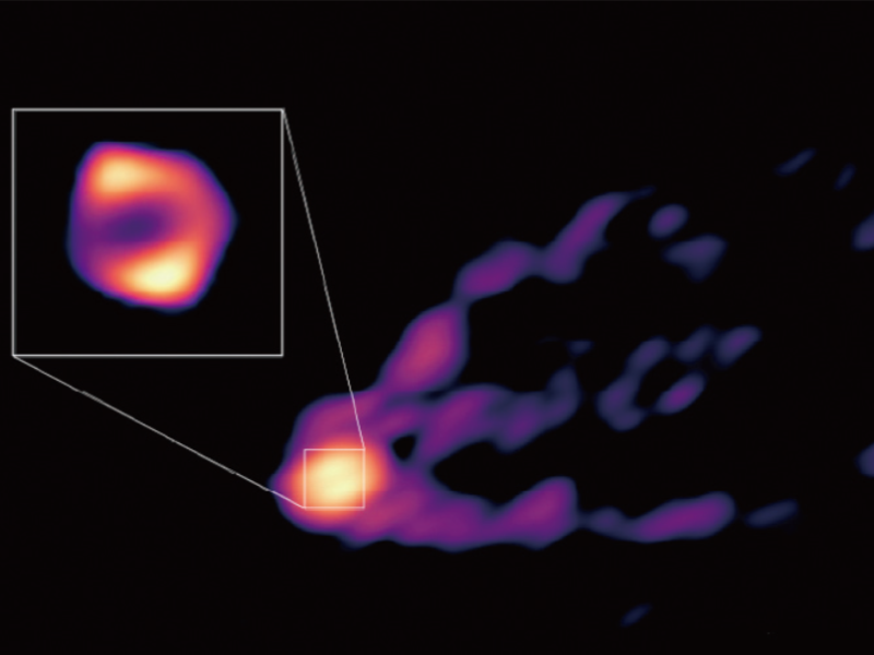 M87 黑洞吸積流和噴流 影像首次「流出」！